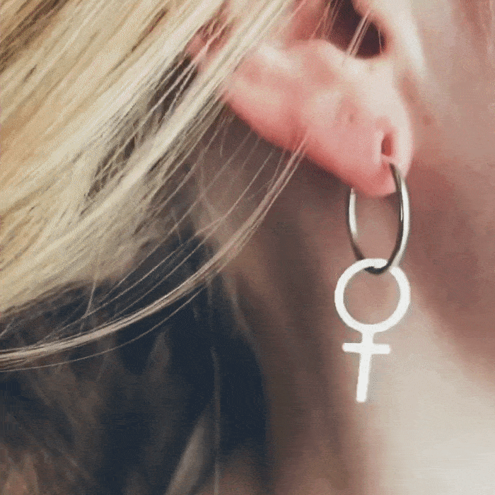 Hoop Feminist 20mm silver