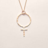 Bibi Feminist Pendant Hammered 18k Gold