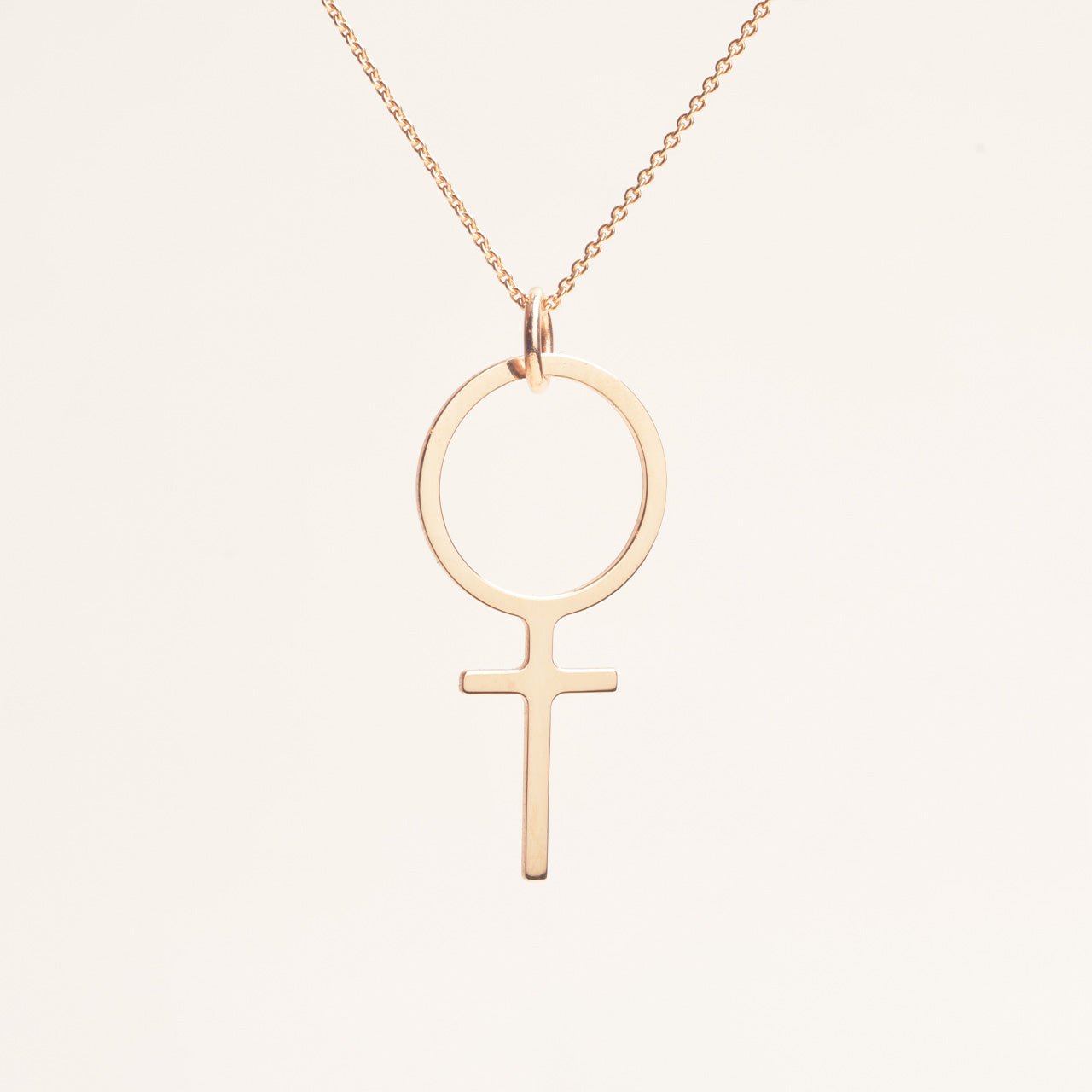 Rosa Feministhänge 18k guld - Feministsmeden